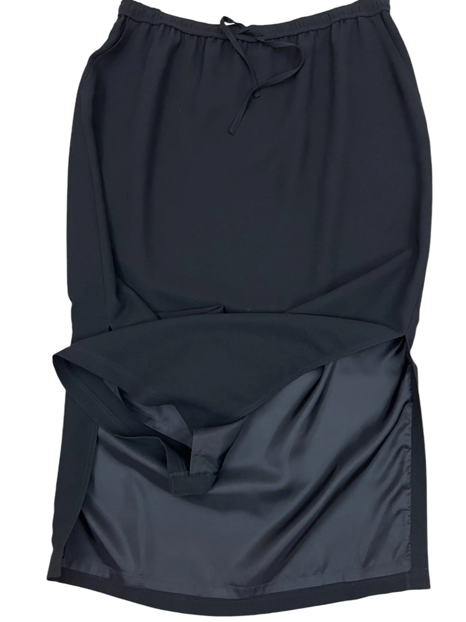 Vintage Black Pencil Skirt Drawstring Waist Size 2X