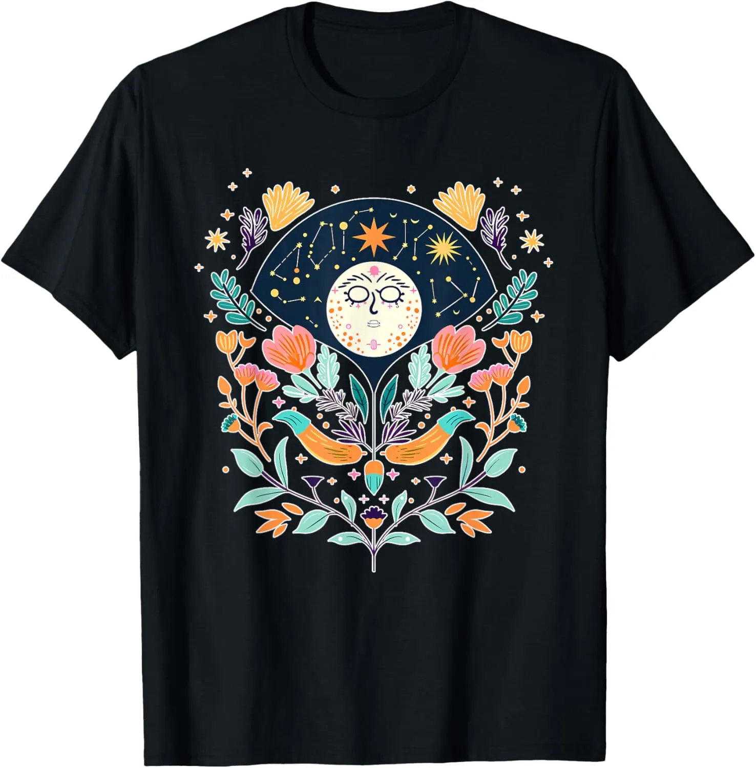 Womens Colorful Abstract Art Casual Vibrant Graphic T-Shirt
