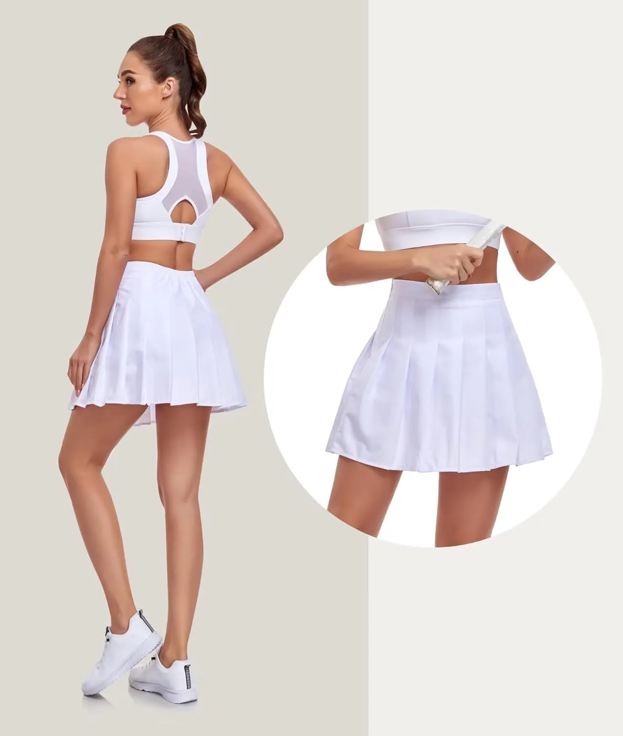 Womens Girls Pleated Tennis Skirts High Waisted A-line Skirt School Uniform Athletic Golf Skorts with Shorts,2T-4XL