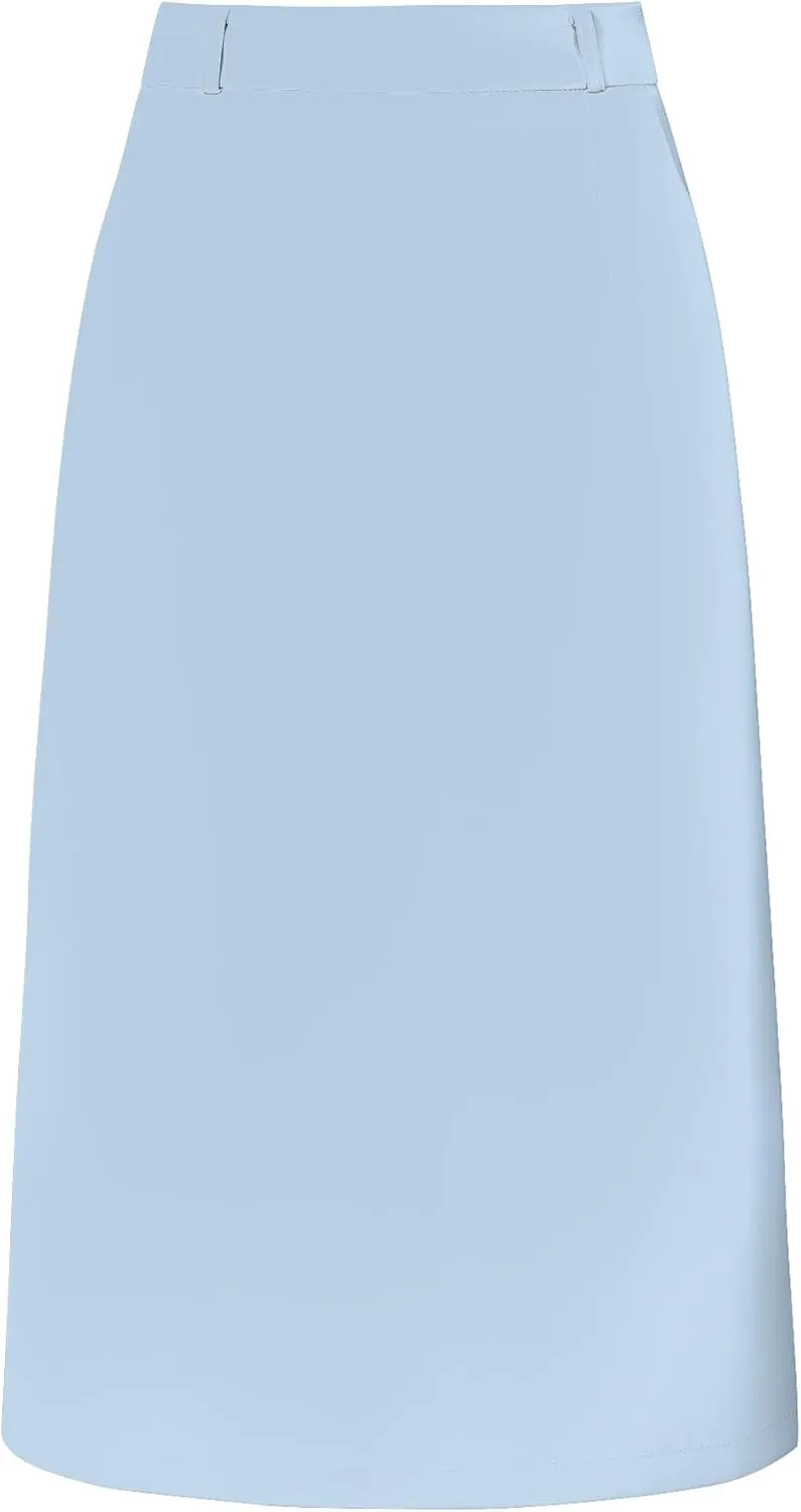 Women's Pencil Skirt High Waist Split Back Work Midi Skirts