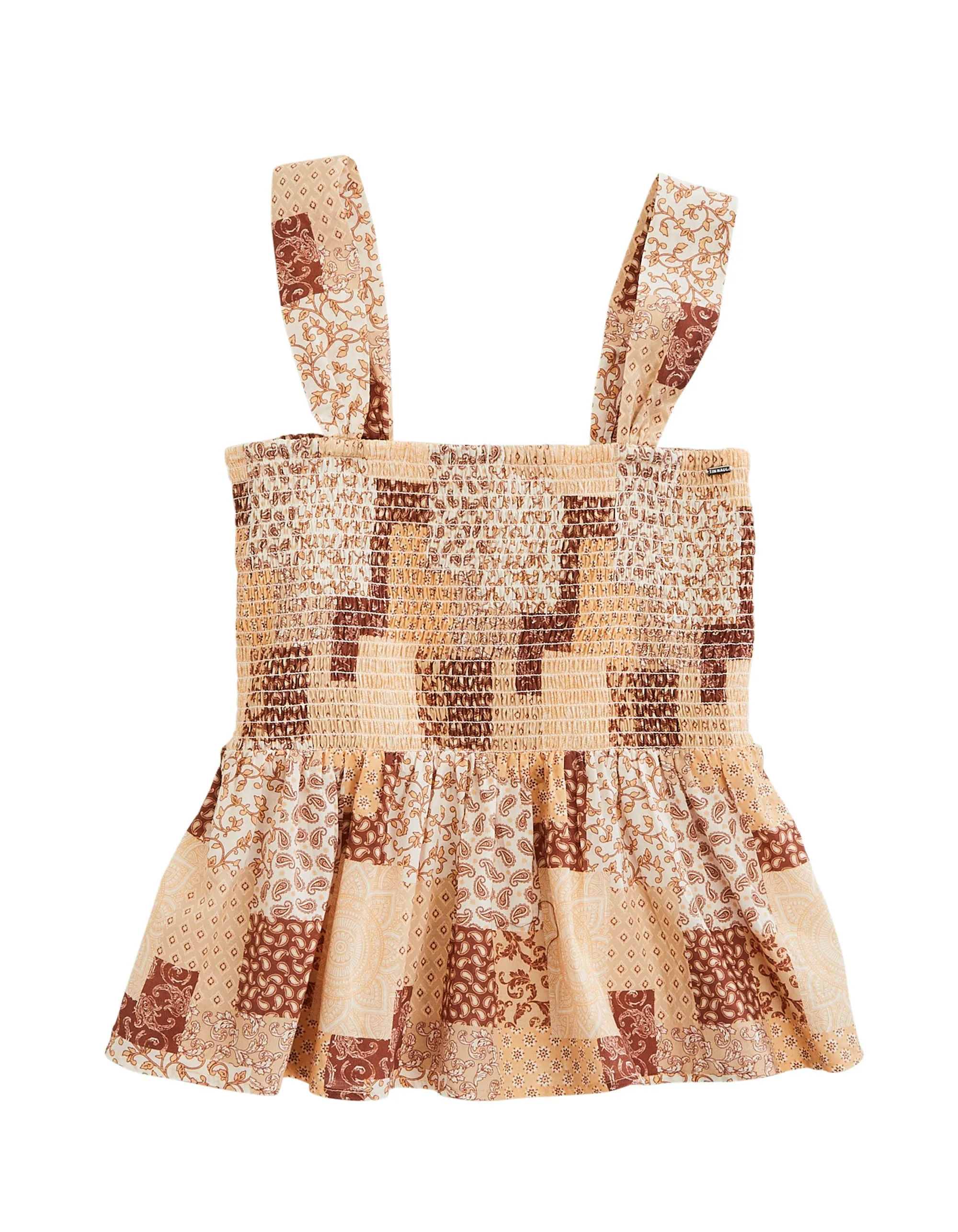 WOMENS SLEEVELESS SUNRISE PATCHWORK PRINT TOP