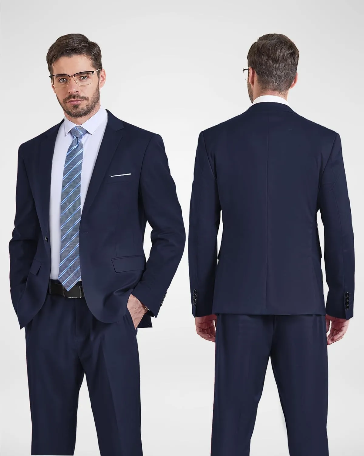 YND Men's Suit Jacket One Button Slim Fit Solid Coat Casual Blazer
