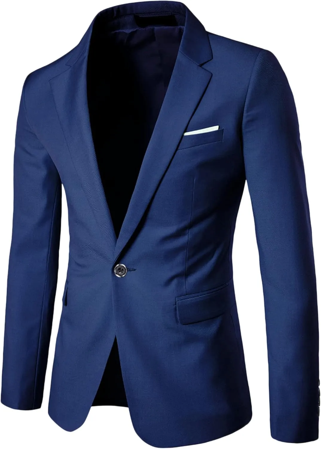 YND Men's Suit Jacket One Button Slim Fit Solid Coat Casual Blazer
