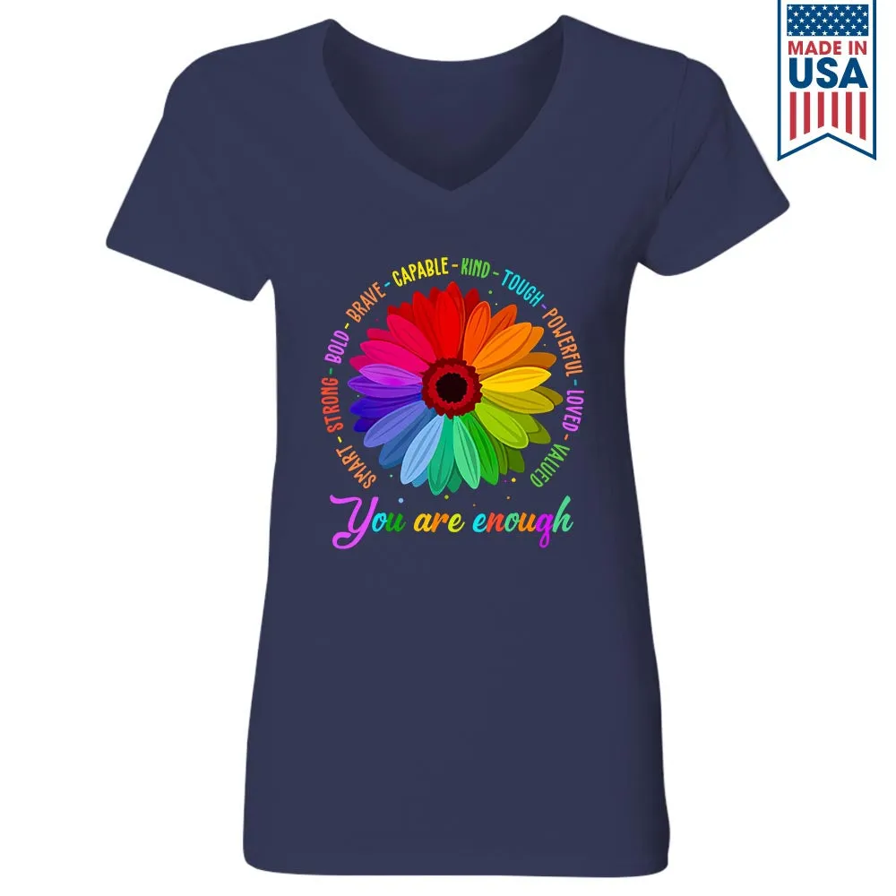 You Are Enough Book Lovers Gift Women's V-neck T-shirt TSVB374