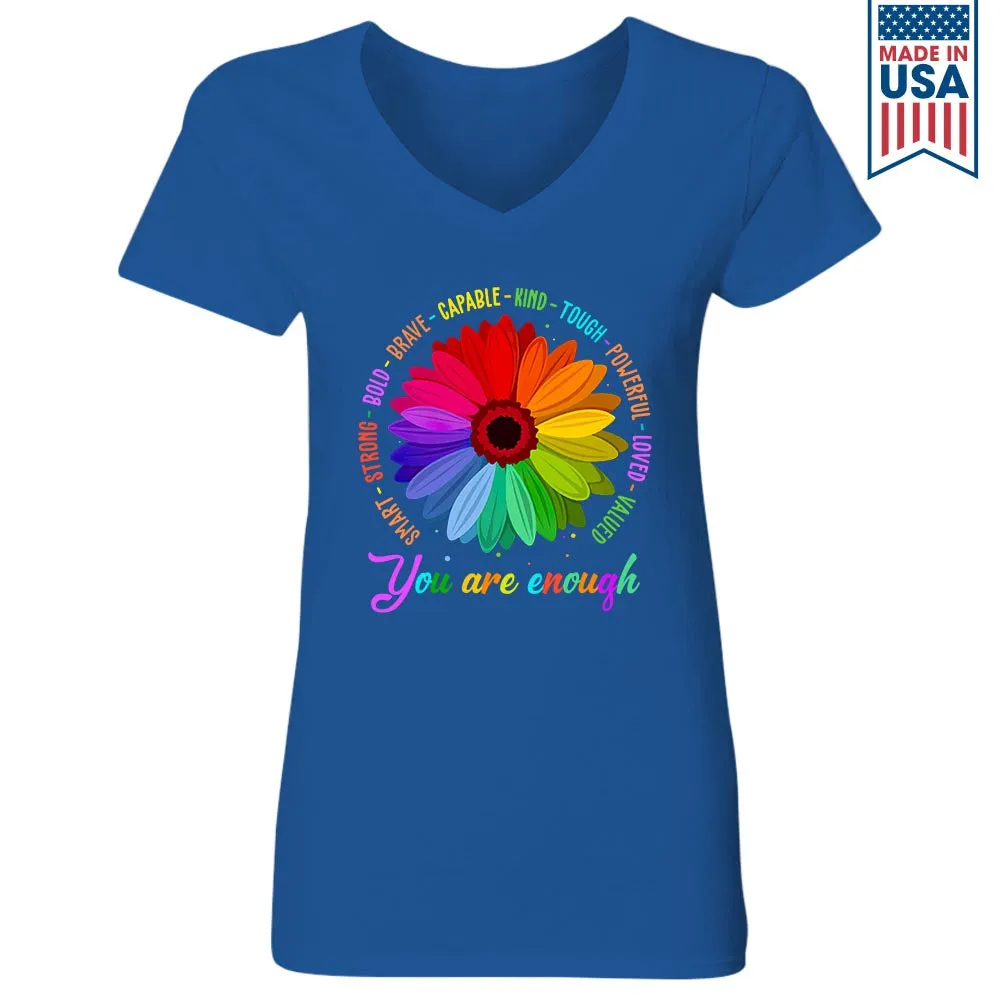 You Are Enough Book Lovers Gift Women's V-neck T-shirt TSVB374