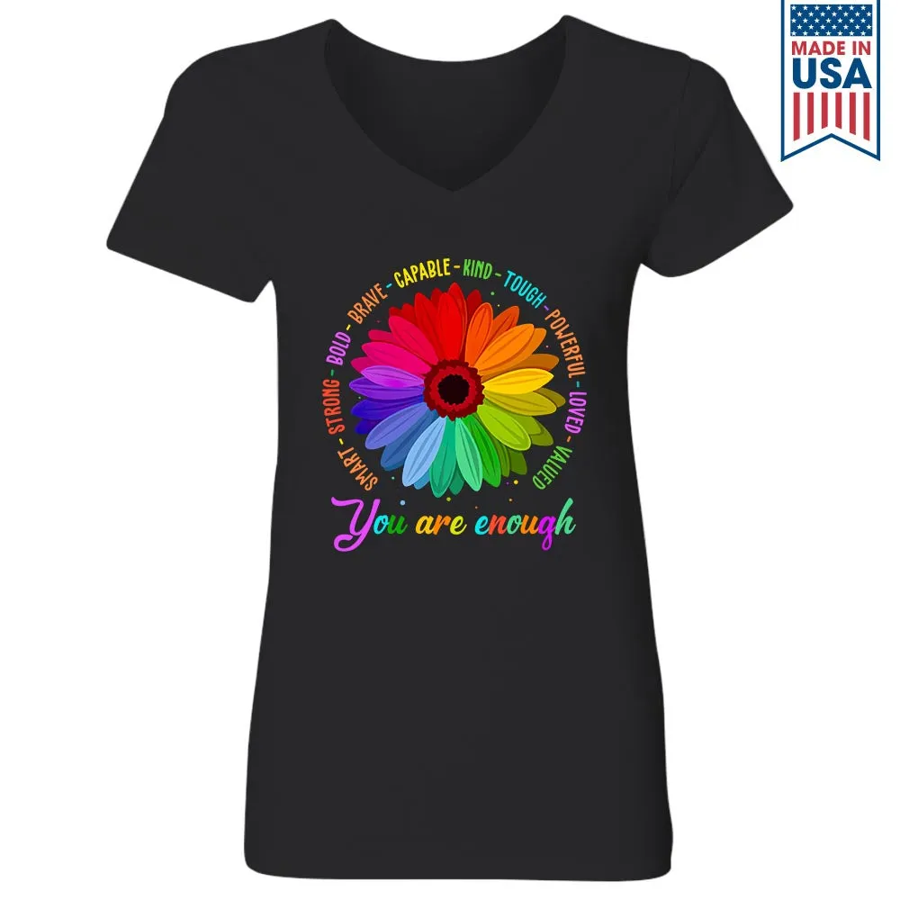 You Are Enough Book Lovers Gift Women's V-neck T-shirt TSVB374
