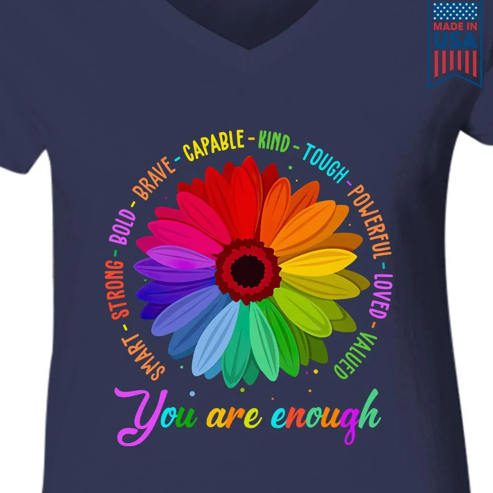 You Are Enough Book Lovers Gift Women's V-neck T-shirt TSVB374