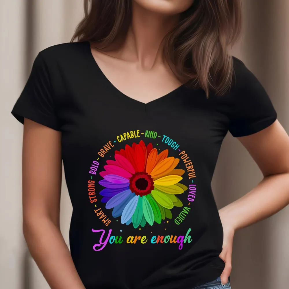 You Are Enough Book Lovers Gift Women's V-neck T-shirt TSVB374