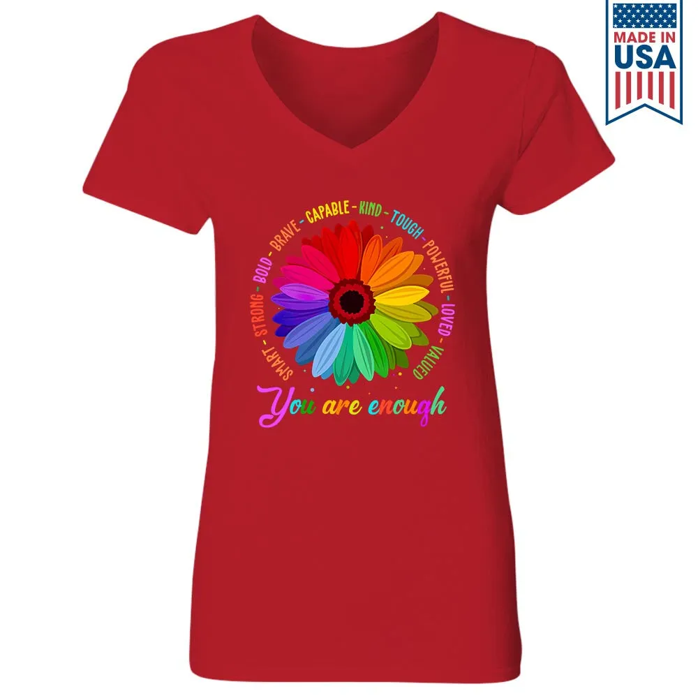 You Are Enough Book Lovers Gift Women's V-neck T-shirt TSVB374