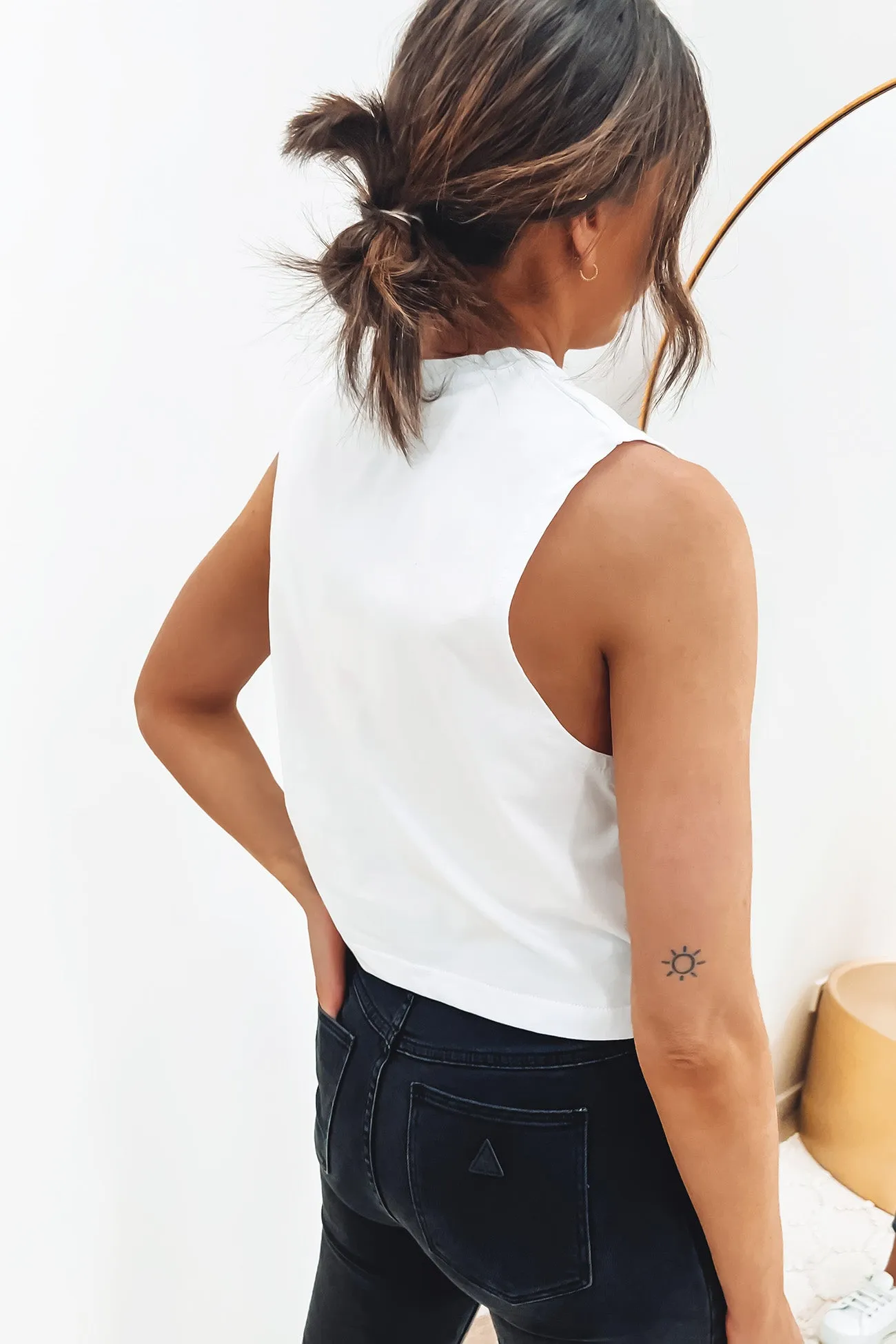 Zazu Sleeveless T-Shirt White